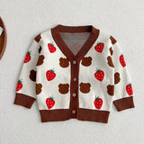 COZY Bear & Strawberry Cardigan - Cozy Crew Club
