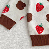COZY Bear & Strawberry Cardigan - Cozy Crew Club