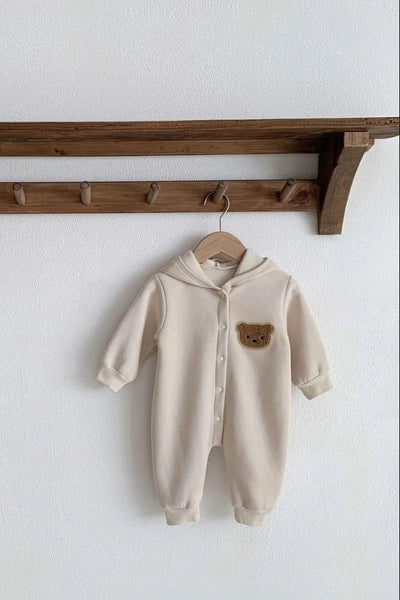 The Ultimate Bear Knitted Hooded Playsuit