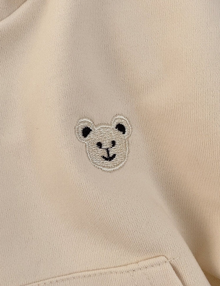 Cozy Nozi Bear Hoodie Cream or Brown - Cozy Crew Club
