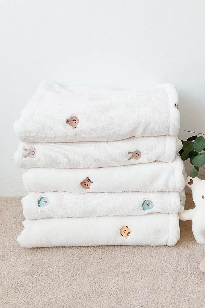 COZY Ultimate Personalised Microfibre Soft Baby Blanket l Bear & Bunny - Cozy Crew Club