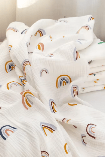 The Rainbow Muslin Blanket Swaddle - Cozy Crew Club