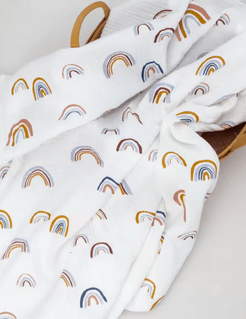 The Rainbow Muslin Blanket Swaddle - Cozy Crew Club