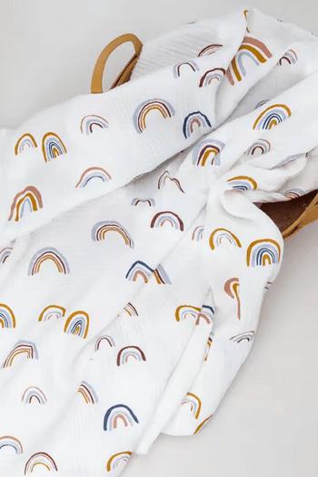 The Rainbow Muslin Blanket Swaddle - Cozy Crew Club