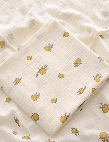 The Lemon Muslin Blanket Swaddle - Cozy Crew Club