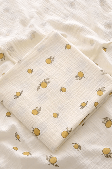 The Lemon Muslin Blanket Swaddle - Cozy Crew Club