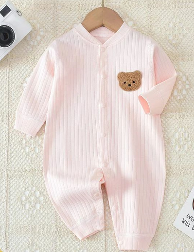 Bear Romper Ribbed Cozy Crew Club Rompers mora-uk.myshopify.com bear-romper-ribbed Pink / 0-3 M BRRP03 10off, 20off, allproducts, Baby, beach, bear, bear collection, beautifulbambino, BFCM-20, BFCM-25, BFCM20, China, CHRISTMAS20, clothing, daywear, embroidery, LINECARD, new in, nonpersonalised, PADDY10, set, shorts, summer, summersale24, tshirt, waffle, WINTER20, zero
