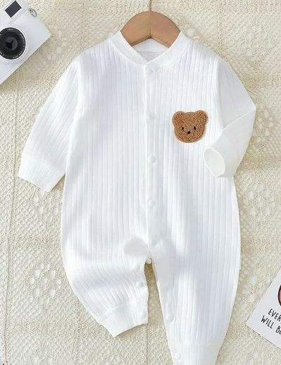 Bear Romper Ribbed Cozy Crew Club Rompers mora-uk.myshopify.com bear-romper-ribbed White / 0-3 M BRRW03 10off, 20off, allproducts, Baby, beach, bear, bear collection, beautifulbambino, BFCM-20, BFCM-25, BFCM20, China, CHRISTMAS20, clothing, daywear, embroidery, LINECARD, new in, nonpersonalised, PADDY10, set, shorts, summer, summersale24, tshirt, waffle, WINTER20, zero