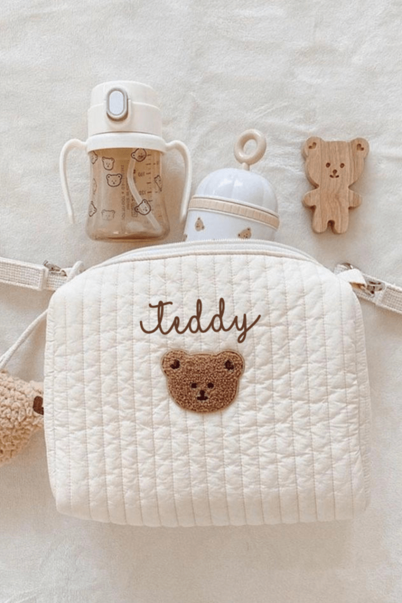 Teddy Grab & Go Bag Personalised - Cozy Crew Club