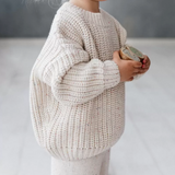 COZY Rainbow Speckle Grobstrickpullover | Natur