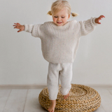 COZY Rainbow Speckle Grobstrickpullover | Natur
