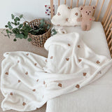 COZY Ultimate personalisierte weiche Mikrofaser-Babydecke l Bär &amp; Hase 