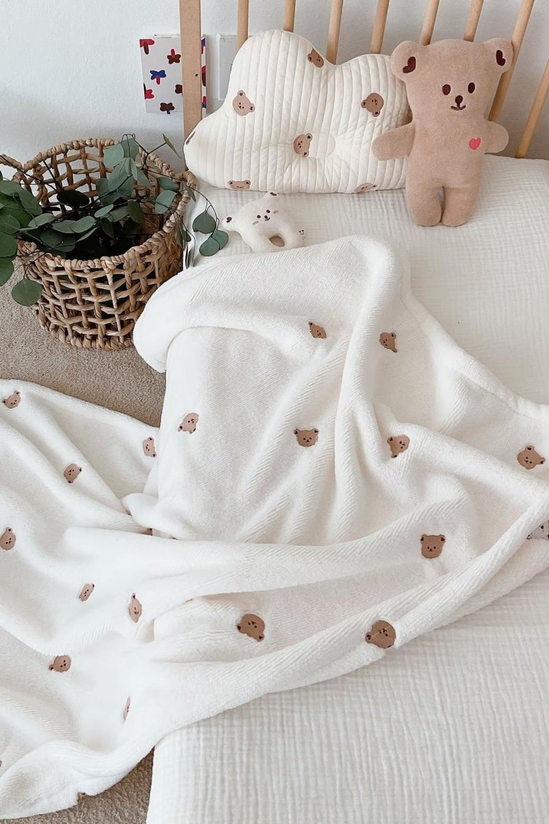 COZY Ultimate Personalised Microfibre Soft Baby Blanket l Bear & Bunny - Cozy Crew Club
