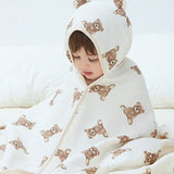 Baby Bear Hooded Bath Towel Receiving Blanket - Cozy Crew Club