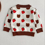 COZY Bear & Strawberry Cardigan - Cozy Crew Club