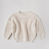 Pull épais à pois arc-en-ciel COZY | Naturel