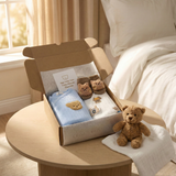 The Cozy Blue Boucle Baby Bear & Charming Bear Personalised Gift Box