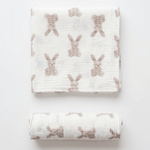 The Bunny Muslin Blanket Swaddle - Cozy Crew Club