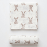 The Bunny Muslin Blanket Swaddle - Cozy Crew Club
