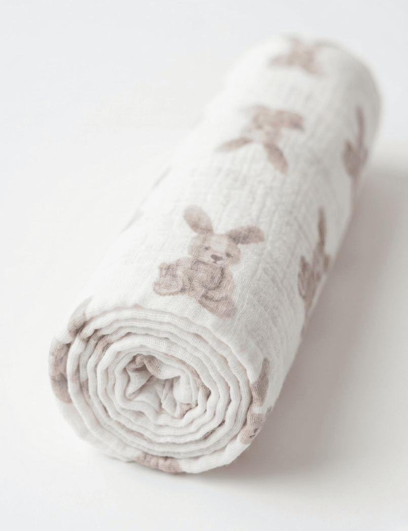 The Bunny Muslin Blanket Swaddle - Cozy Crew Club