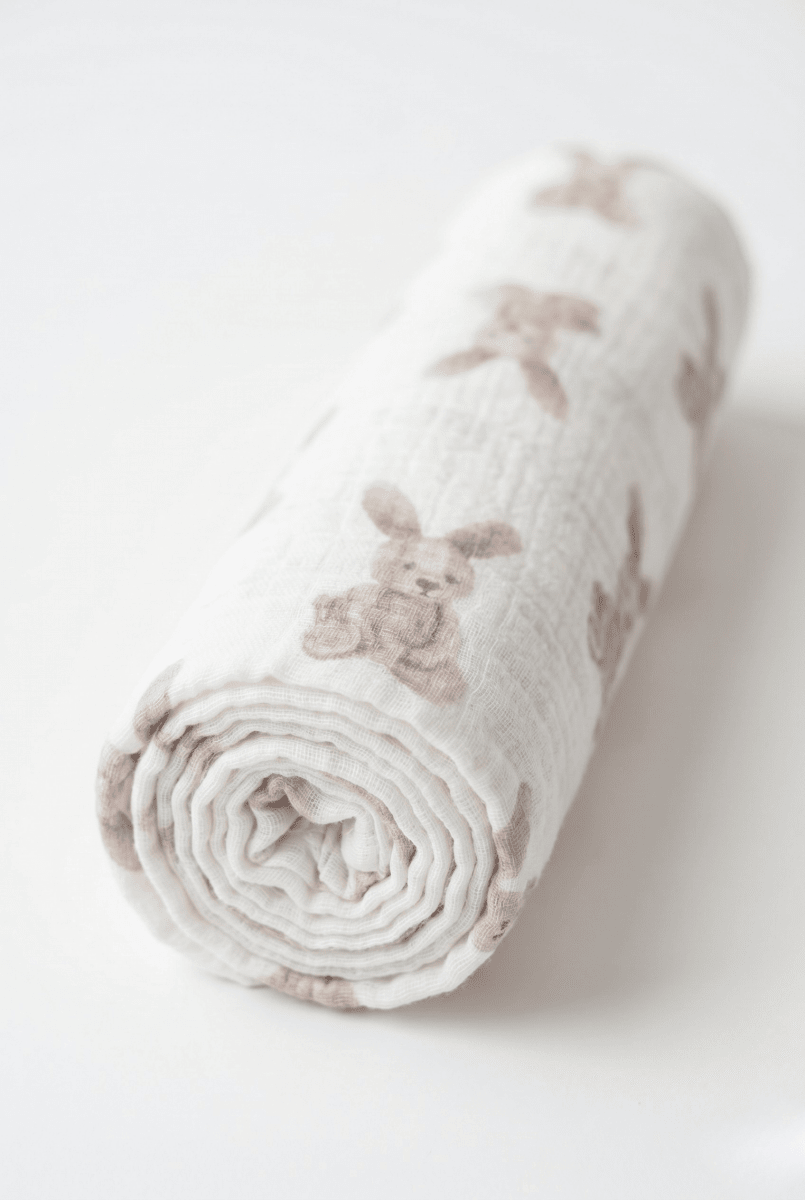 The Bunny Muslin Blanket Swaddle - Cozy Crew Club
