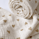 The Love Heart Muslin Blanket Swaddle - Cozy Crew Club