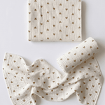 The Love Heart Muslin Blanket Swaddle - Cozy Crew Club