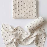 The Love Heart Muslin Blanket Swaddle - Cozy Crew Club