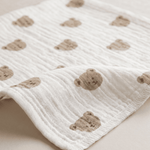 The Happy Bear Muslin Blanket Swaddle - Cozy Crew Club