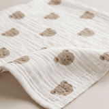 The Happy Bear Muslin Blanket Swaddle - Cozy Crew Club