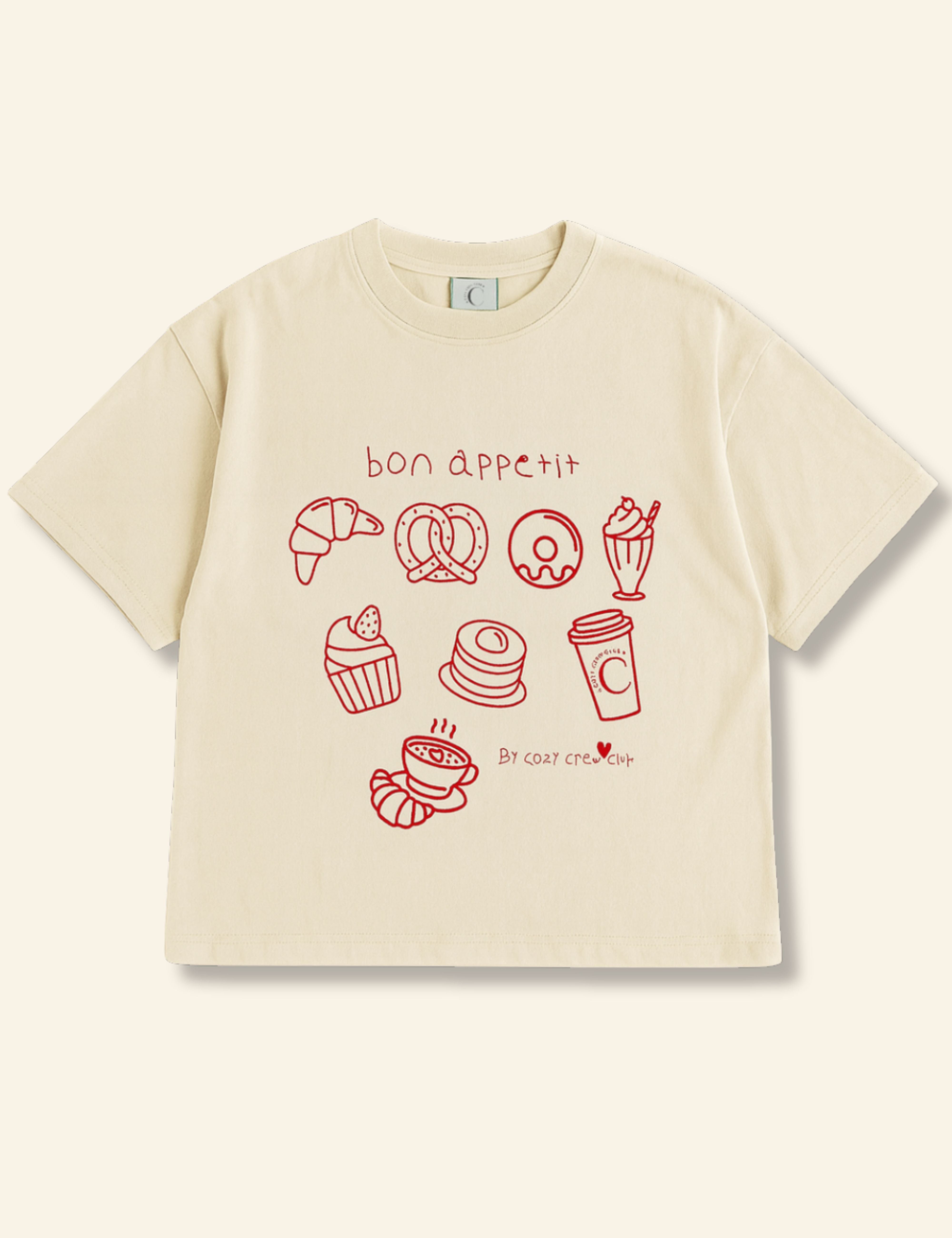 Bon Appetite Cozy Crew Club Tee Cozy Crew Club T-Shirts mora-uk.myshopify.com bon-appetite-cozy-crew-club-tee   All Products, aw25, BFCM-NEW20, CHRISTMAS20, nonpersonalised, PADDY33, TOPS, ultracozy, whatnot, wholesale, wholesale-int, WINTER20
