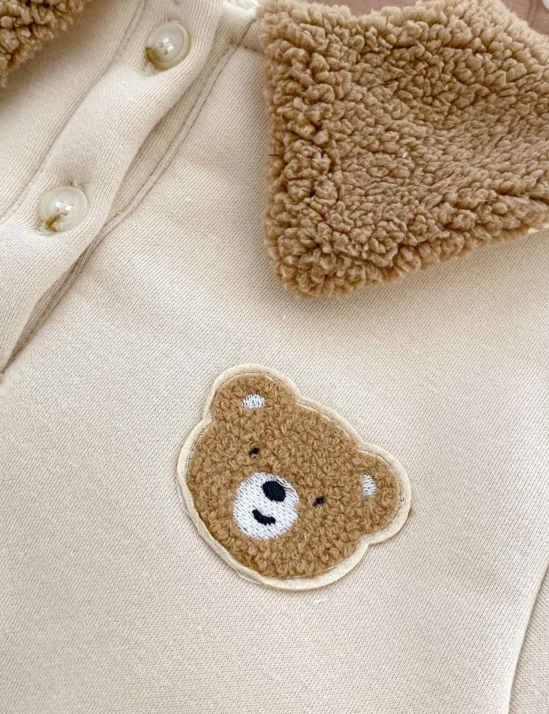 The Winter Fur Bear Hooded Pramsuit - Cozy Crew Club