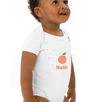 Peach Personalised Bodysuit in White - Cozy Crew Club