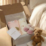 The Cozy Pink Boucle Baby Bear & Rainbow Personalised Gift Box - Cozy Crew Club