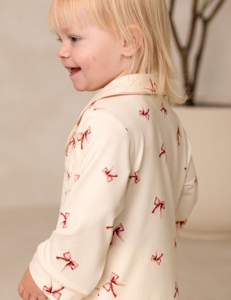 Mini COZY Rosy Ribbon Pyjamas Set - Cozy Crew Club
