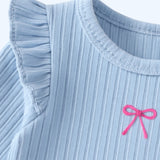Knitted Bow Frill Romper