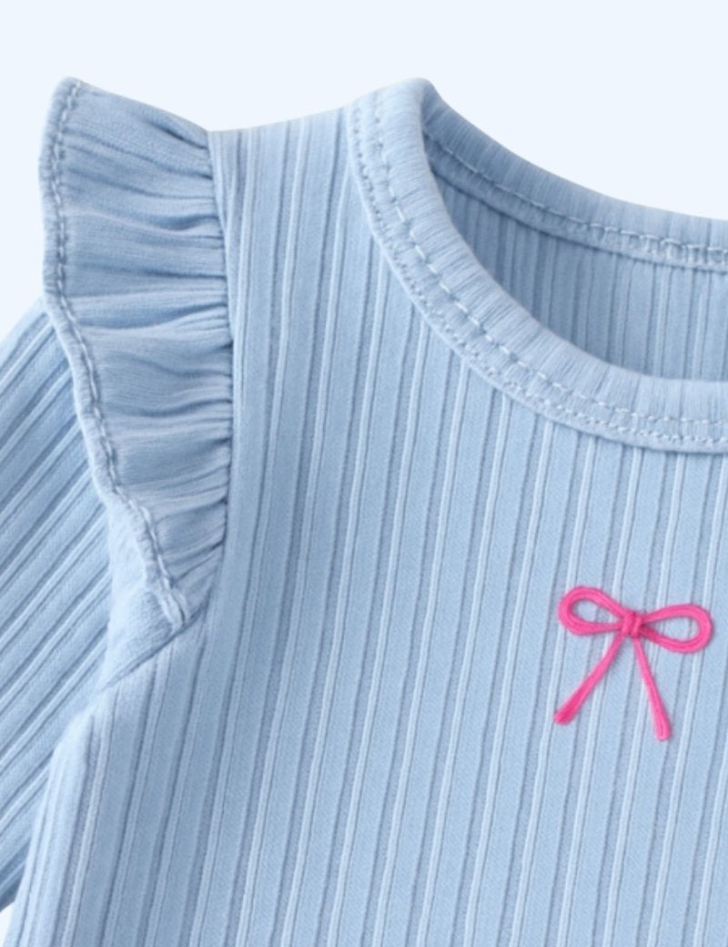 Knitted Bow Frill Romper Personalsied - Cozy Crew Club
