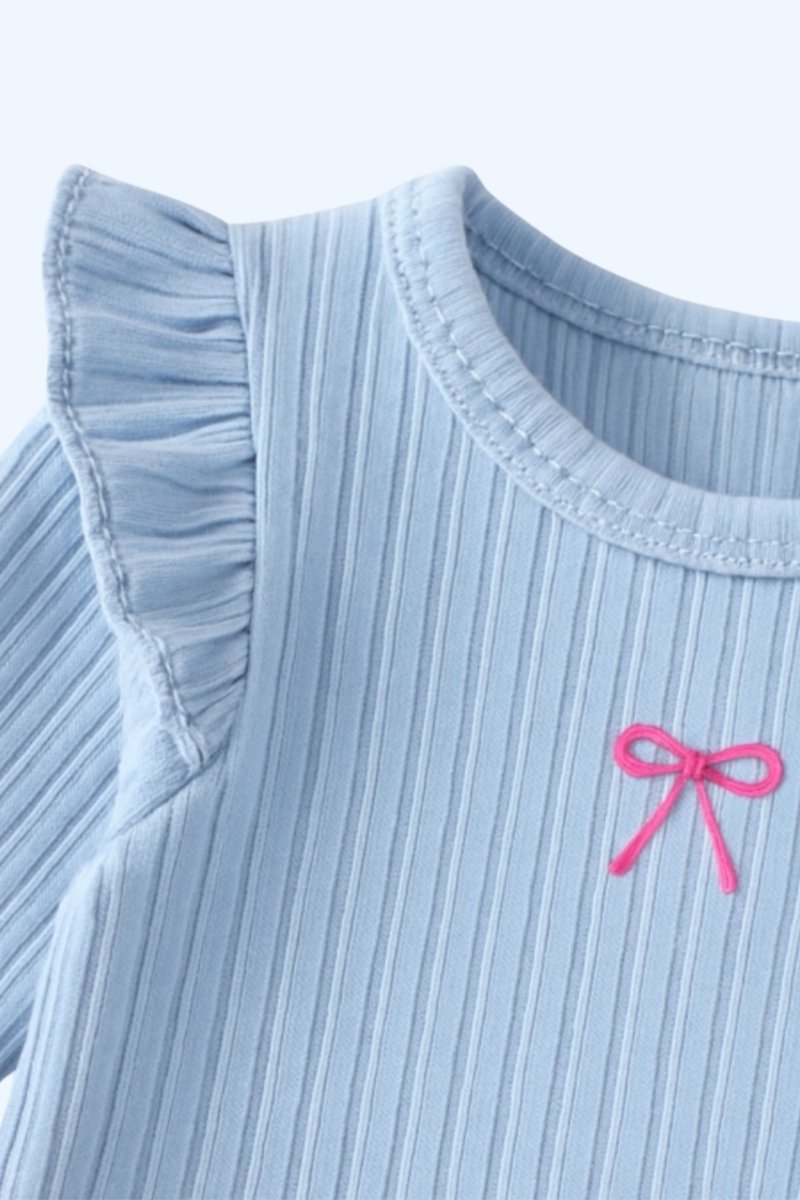 Knitted Bow Frill Romper Personalsied - Cozy Crew Club