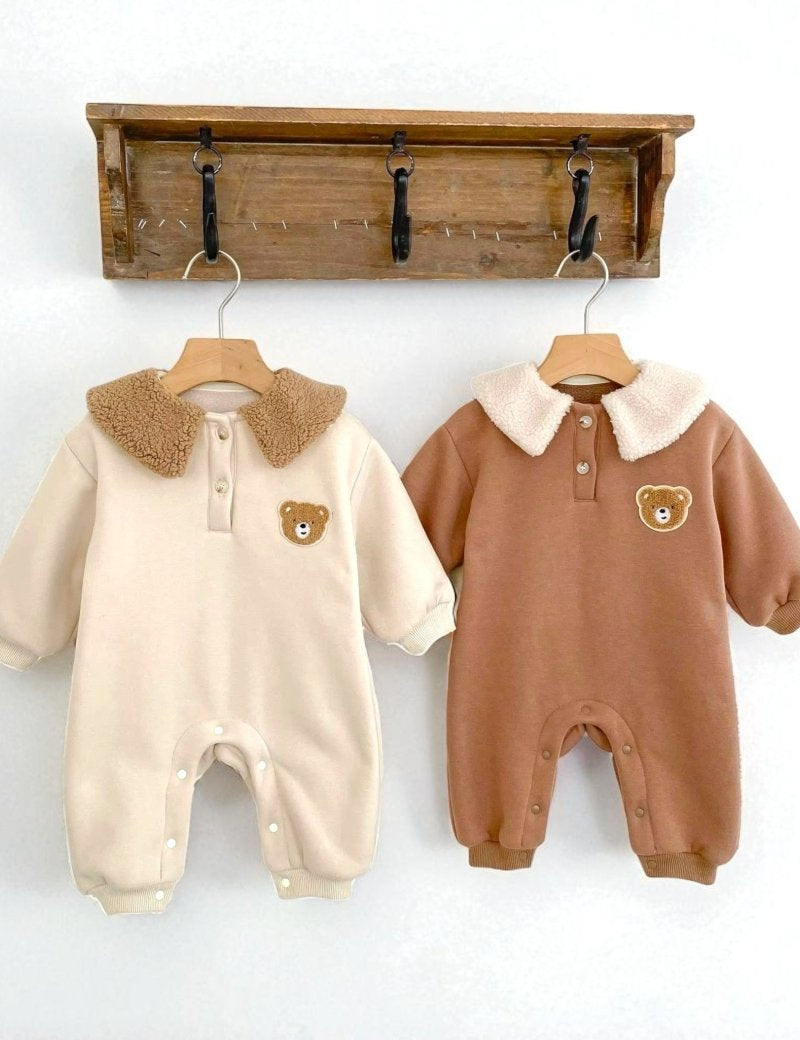 The Winter Fur Bear Hooded Pramsuit - Cozy Crew Club