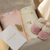 The Cozy Pink Boucle Baby Bear & Rainbow Personalised Gift Box - Cozy Crew Club
