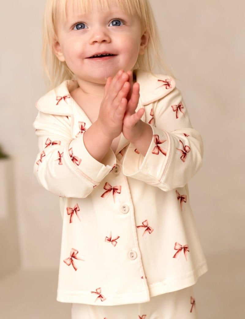 Mini COZY Rosy Ribbon Pyjamas Set - Cozy Crew Club