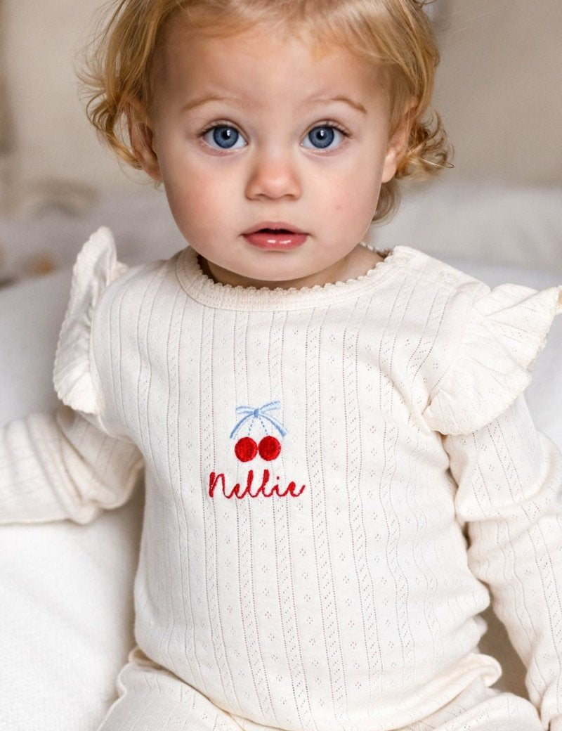 Knitted Cherry Romper - Cozy Crew Club