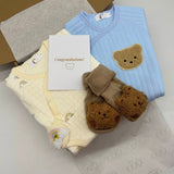 The Cozy Blue Boucle Baby Bear & Blue Rainbow Personalised Gift Box - Cozy Crew Club