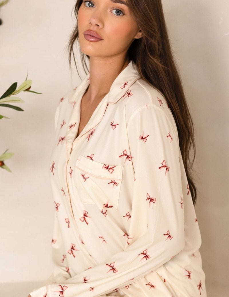 Adult COZY Rosy Ribbon Pyjamas - Cozy Crew Club