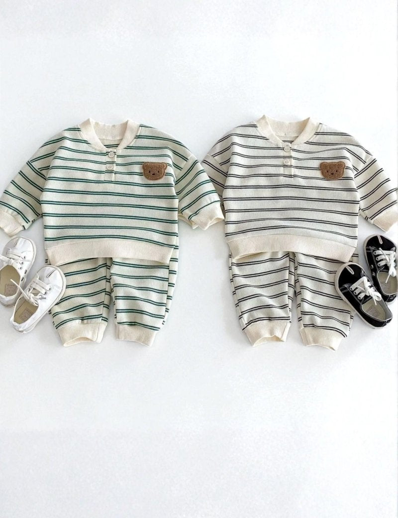 The Striped Polo Bear Tracksuit - Cozy Crew Club