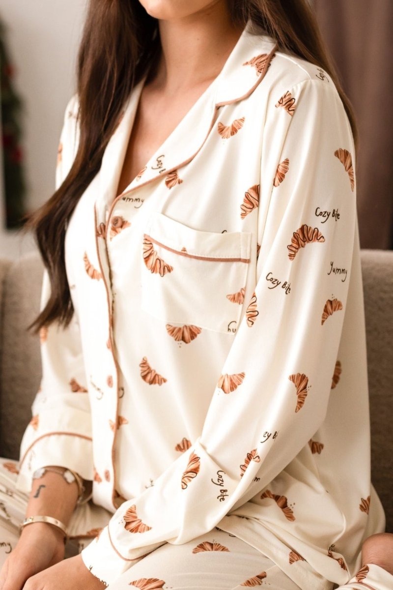 Adult COZY Croissant Club Pyjamas - Cozy Crew Club