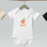 Peach Personalised Bodysuit in White - Cozy Crew Club