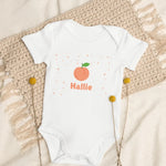 Peach Personalised Bodysuit in White - Cozy Crew Club