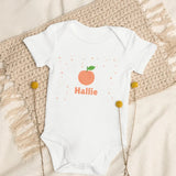 Peach Personalised Bodysuit in White - Cozy Crew Club