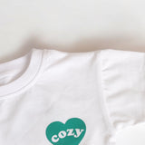 Cozy Heart Club Graphic Tee - White - Green Heart